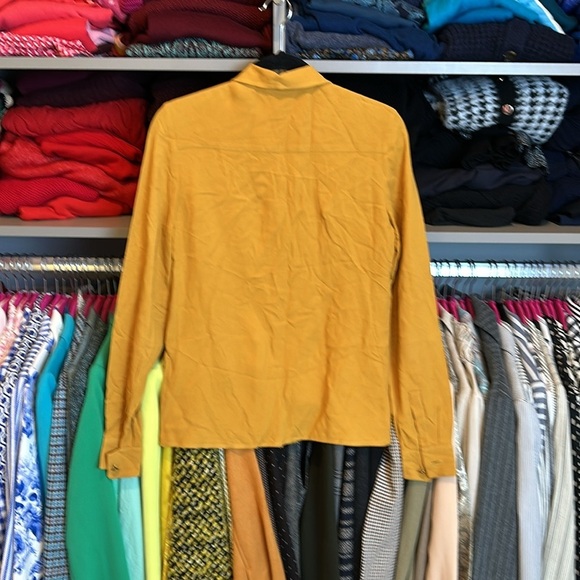 Vintage Chloe mustard long sleeve button down blouse size 6 - Picture 3 of 3